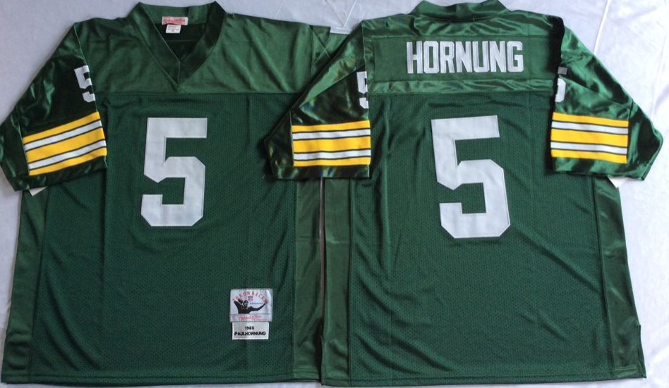 Men NFL Green Bay Packers 5 Hornung green style 2 Mitchell Ness jerseys